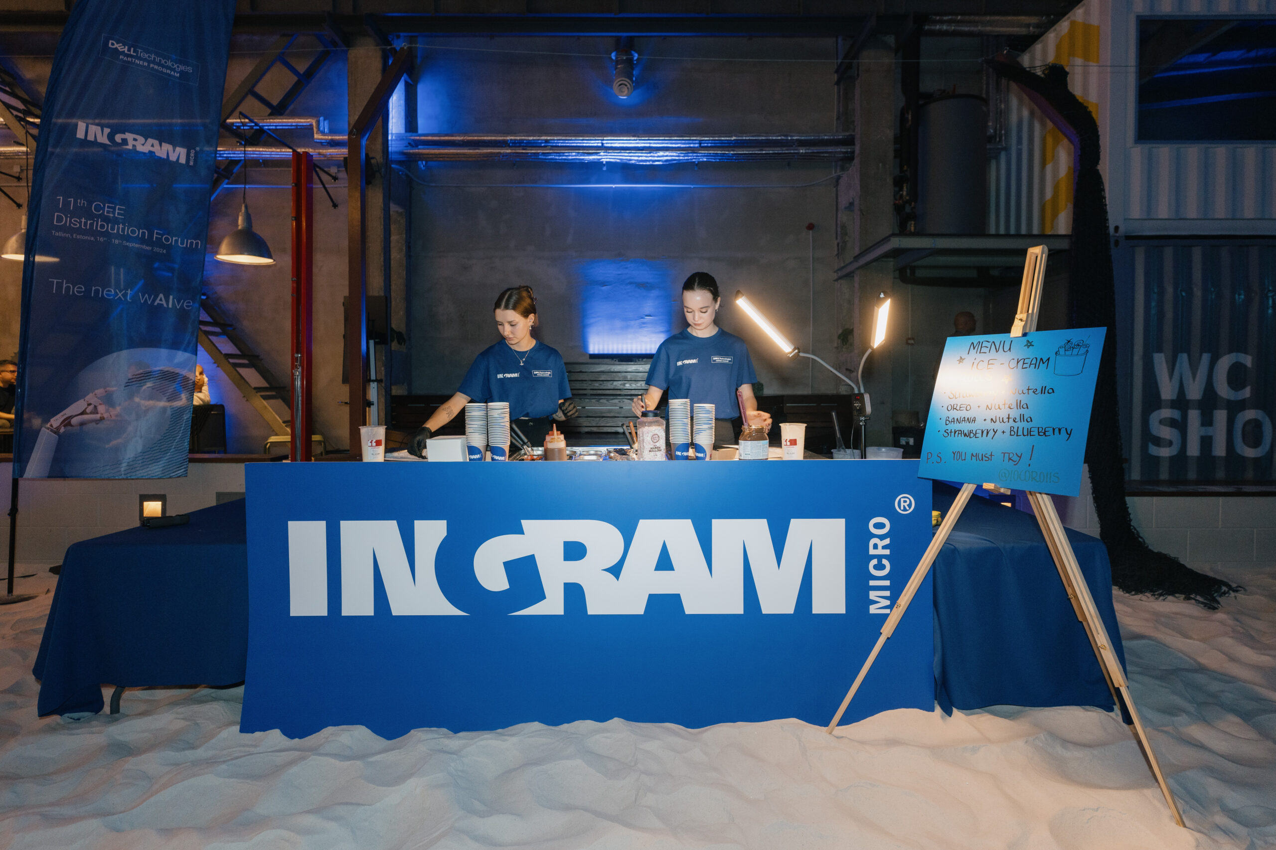A Loco Rolls station styled for a corporate event